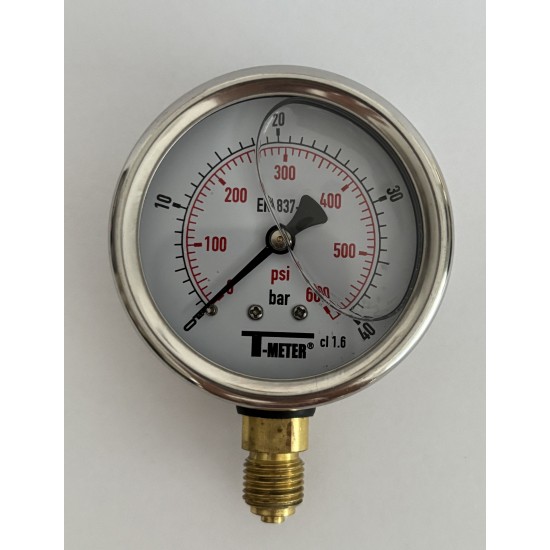 Manometru 0/40 bar Ø63 - cu certificat de etalonare