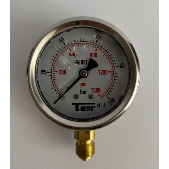 Manometru  0-100 bar Ø63  - cu certificat de etalonare